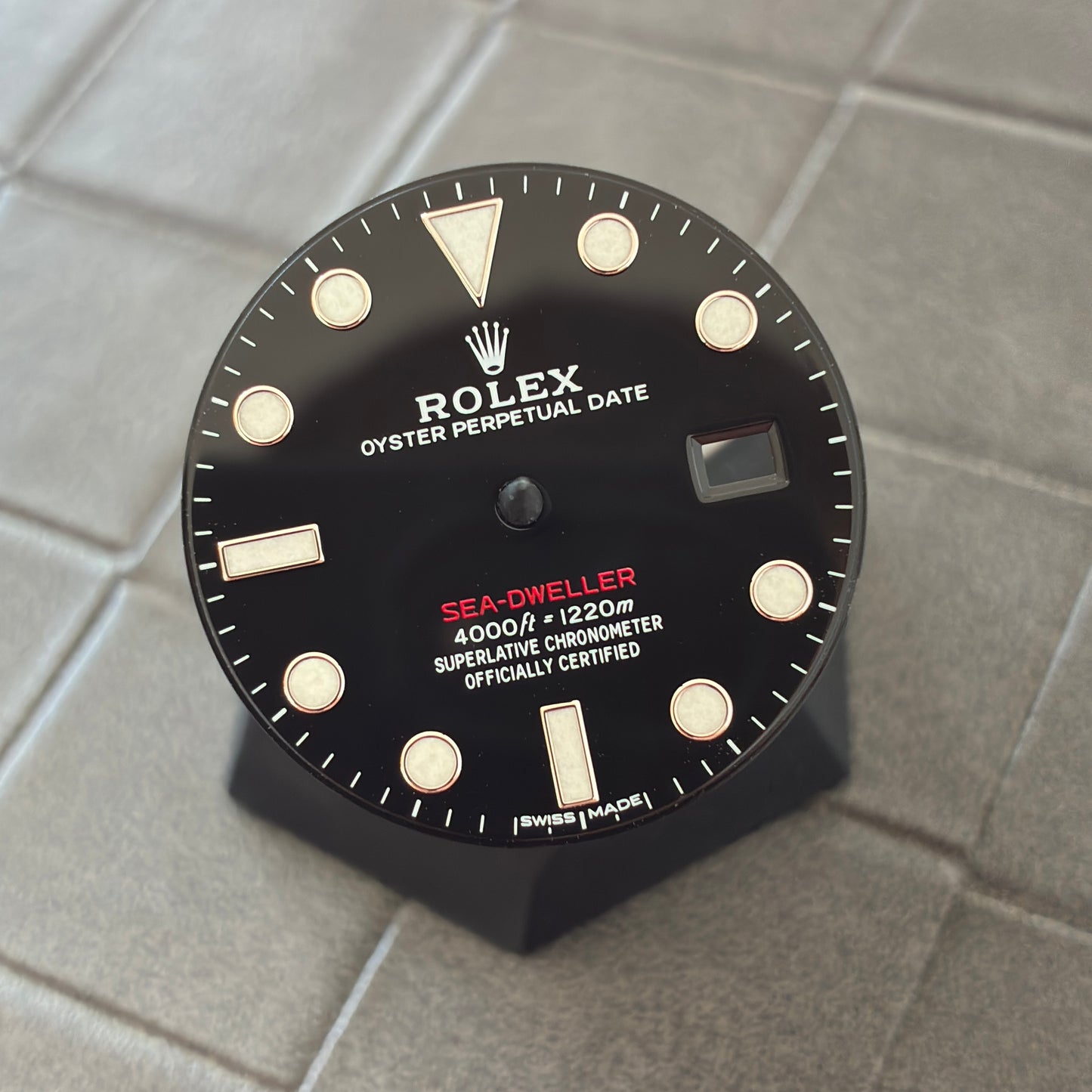 Authentic Black Dial (Red Text) for Rolex Sea-Dweller Model (Ref. 126600)