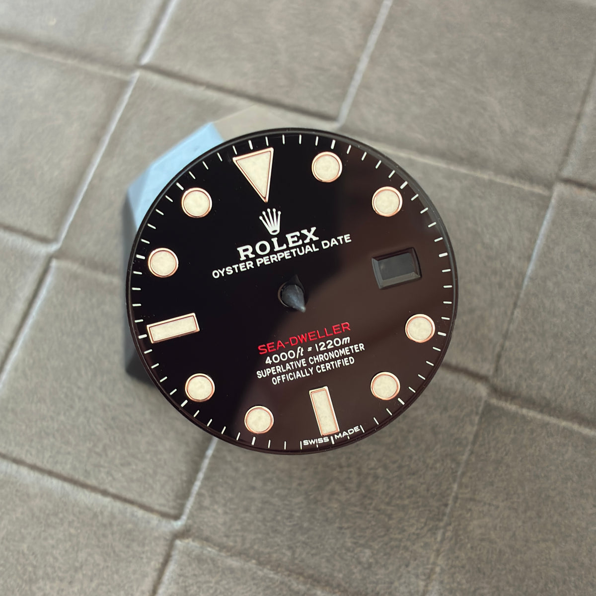 Authentic Black Dial (Red Text) for Rolex Sea-Dweller Model (Ref. 126600)