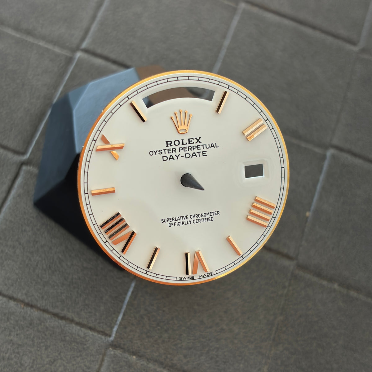Authentic White Dial with Yellow Gold Roman Numerals for Rolex Daydate 40mm (Ref. 228238)