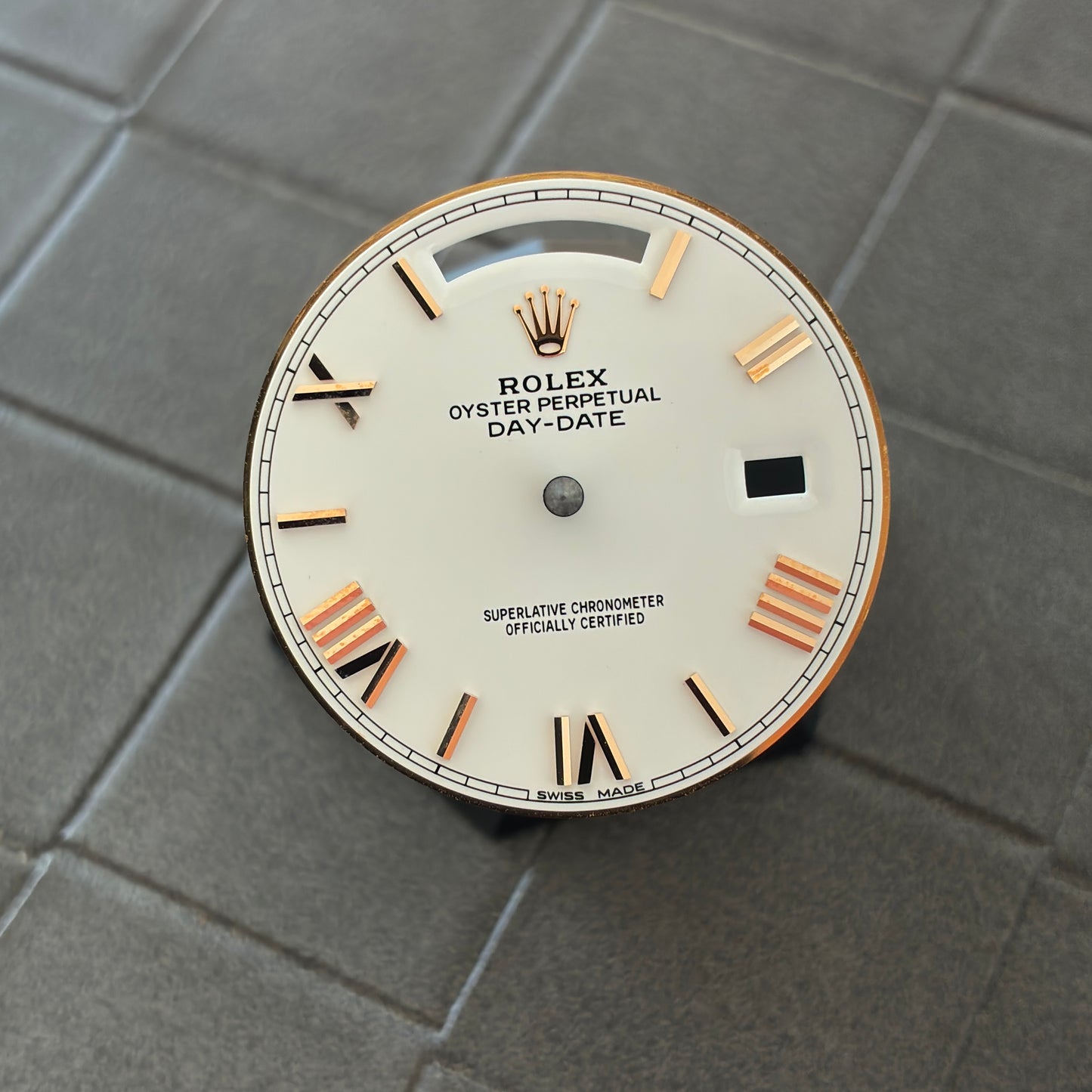Authentic White Dial with Yellow Gold Roman Numerals for Rolex Daydate 40mm (Ref. 228238)