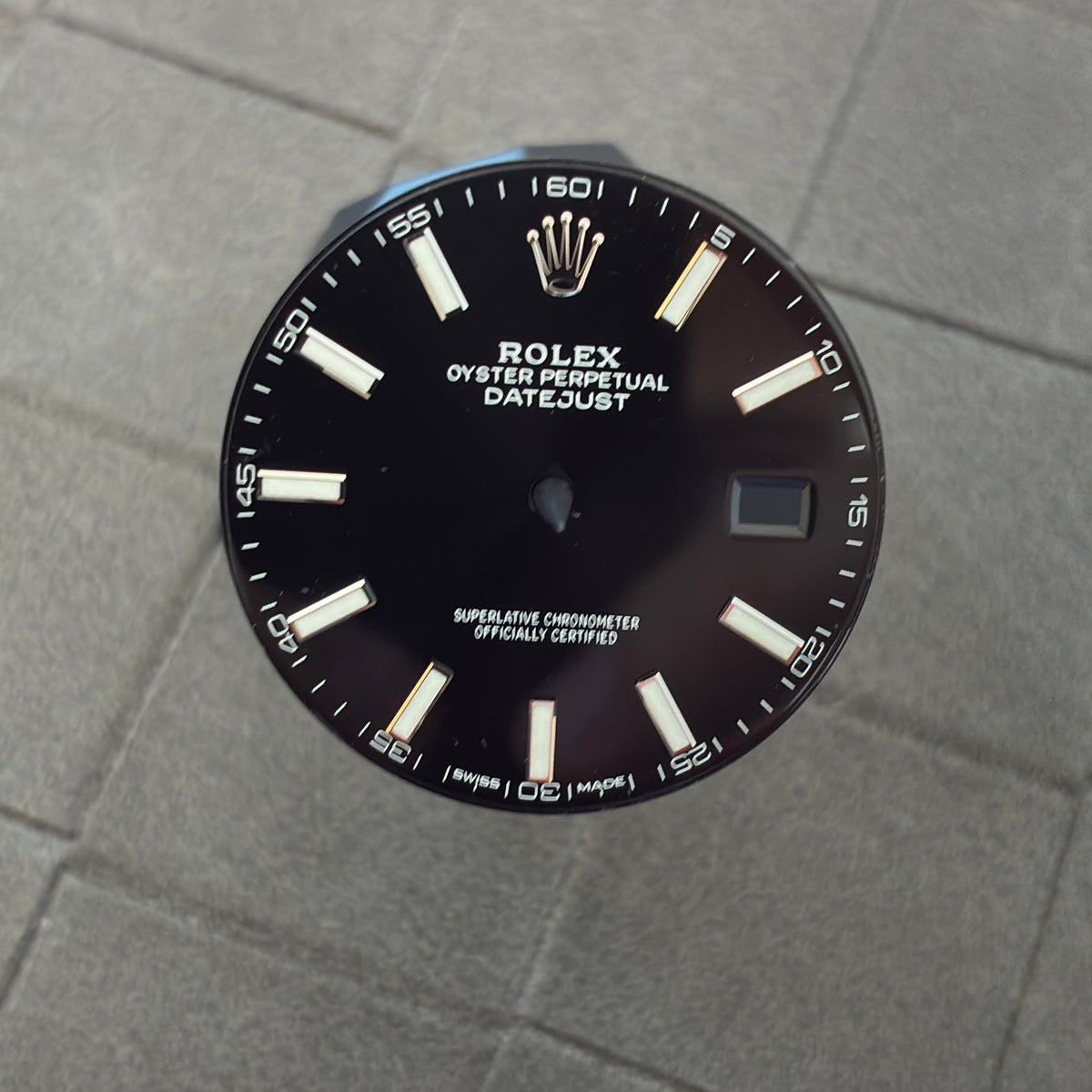 USED Authentic Black Index Dial for Datejust 41mm (Reference 126300/126334)