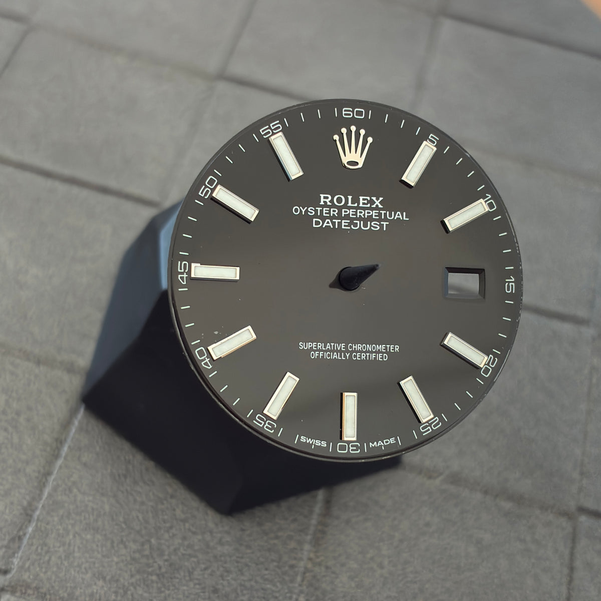 USED Authentic Black Index Dial for Datejust 41mm (Reference 126300/126334)