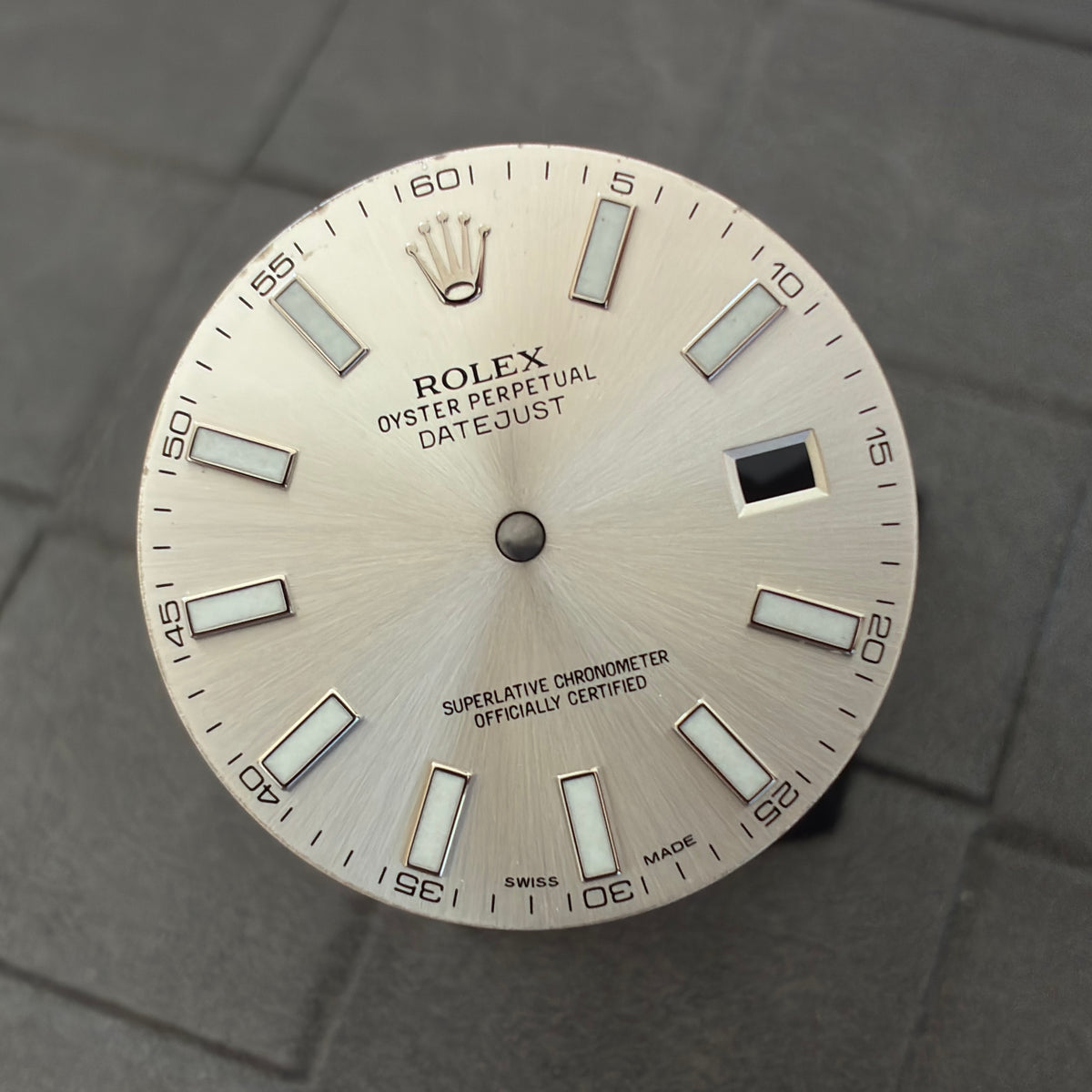 Used Authentic Silver Index Dial for Datejust 41mm (Reference 116300/116334)