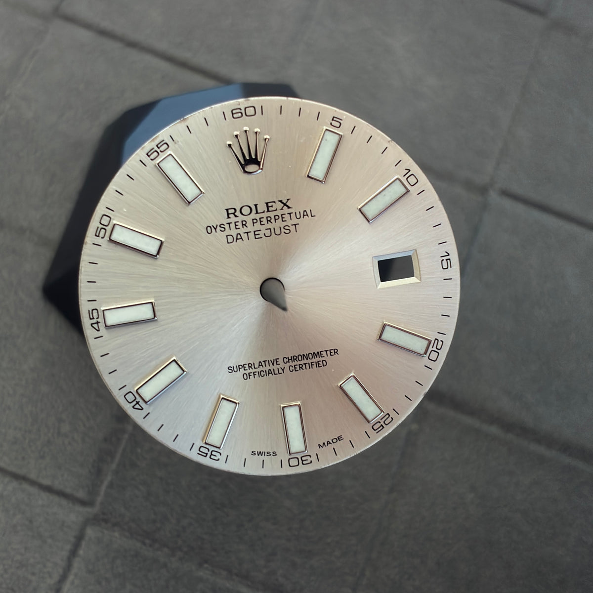 Used Authentic Silver Index Dial for Datejust 41mm (Reference 116300/116334)