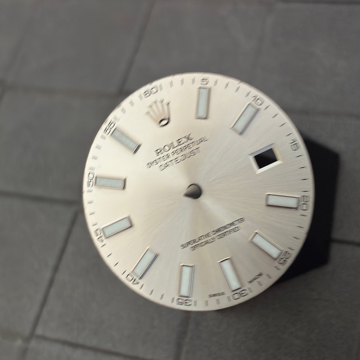 Used Authentic Silver Index Dial for Datejust 41mm (Reference 116300/116334)