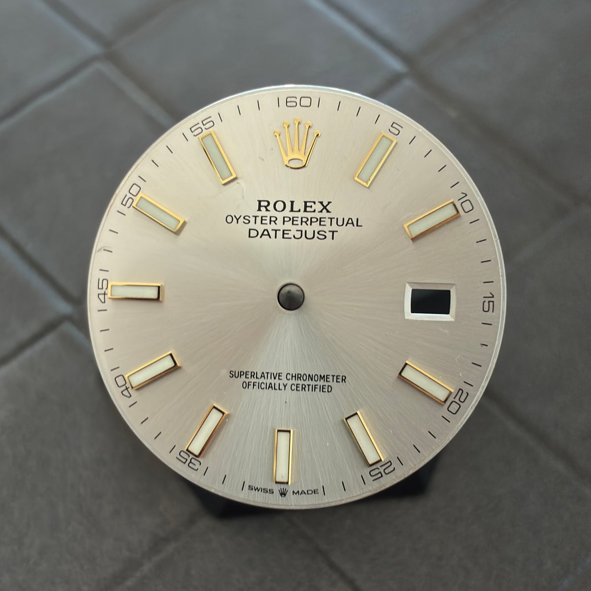 Damaged Authentic Silver Pink Index Dial for Rolex Datejust 41mm (Ref. 126331)