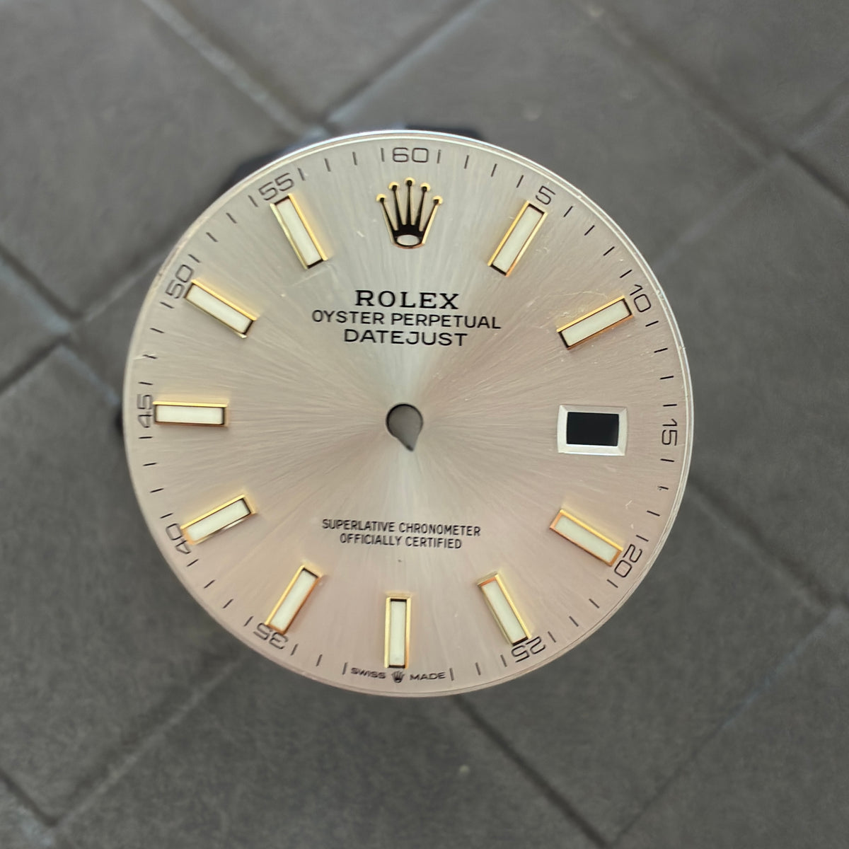Damaged Authentic Silver Pink Index Dial for Rolex Datejust 41mm (Ref. 126331)