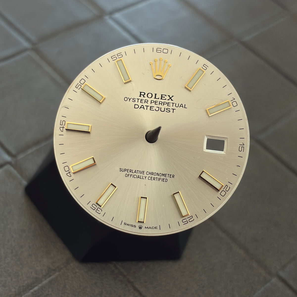 Damaged Authentic Silver Pink Index Dial for Rolex Datejust 41mm (Ref. 126331)