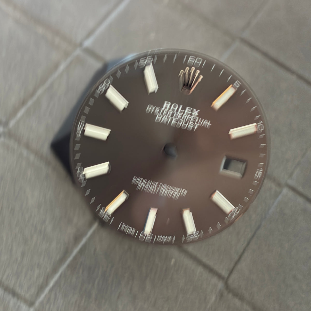USED Authentic Rhodium Grey Index Dial for Rolex Datejust 41mm (Ref. 126300/126334)
