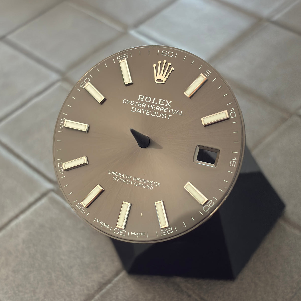 USED Authentic Rhodium Grey Index Dial for Rolex Datejust 41mm (Ref. 126300/126334)
