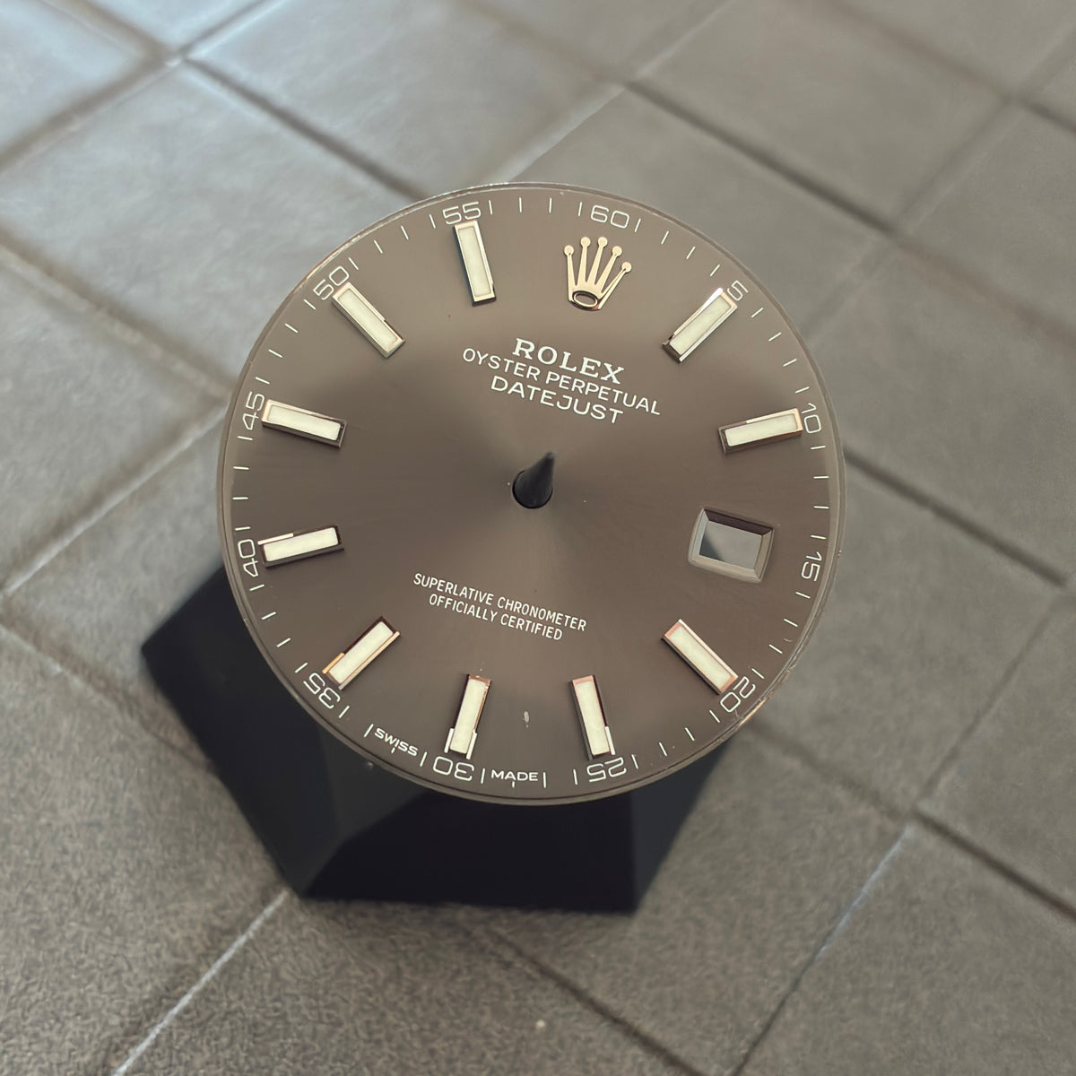 USED Authentic Rhodium Grey Index Dial for Rolex Datejust 41mm (Ref. 126300/126334)