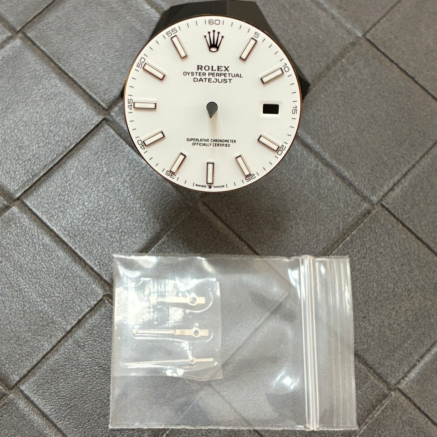 Authentic White Index Dial & Hands Set for Datejust 41mm (Reference 126300/126334)