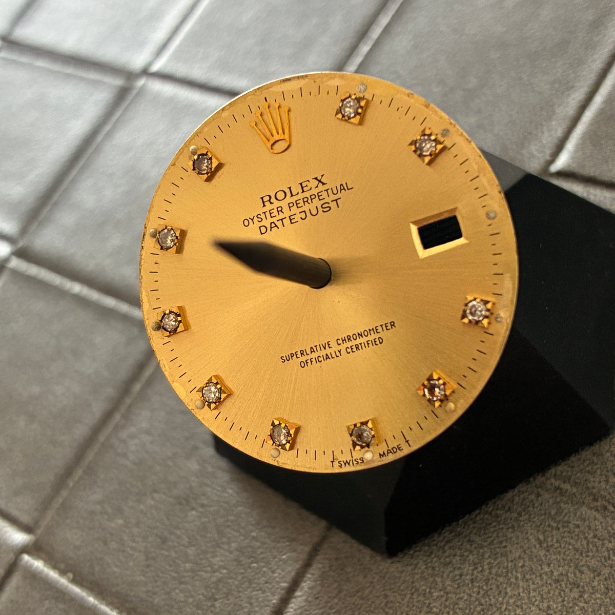Damaged Authentic Champagne w/ Diamonds Index Dial for Rolex Datejust 36mm (Ref. 16018)